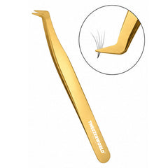 Volume Fan Lash Tweezers Curved Flat Tip | TWEEZER WORLD