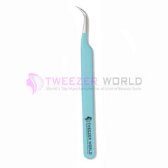 Top Rated Semi-Curved Sky Blue Eyelash Extension Tweezers