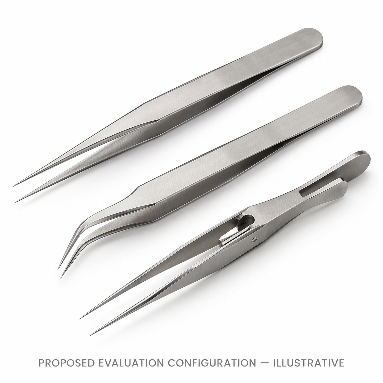Laboratory Fine-Point and Reverse-Action Trial Pack — illustrative proposed tool configuration, not verified manufactured contents