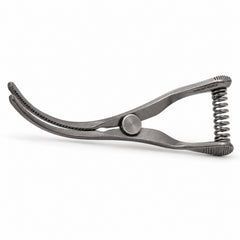 Mini Glover Bulldog Clamp Titanium Option – Strongly Curved, 24 mm Jaw — side profile catalogue illustration