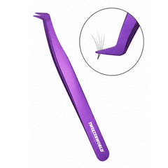 Volume Fan Lash Tweezers Curved Flat Tip | TWEEZER WORLD