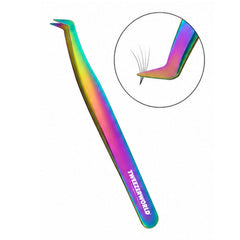 Volume Fan Lash Tweezers Curved Flat Tip | TWEEZER WORLD