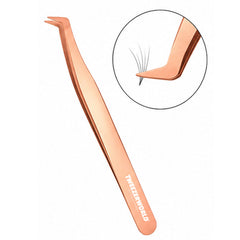 Volume Fan Lash Tweezers Curved Flat Tip | TWEEZER WORLD