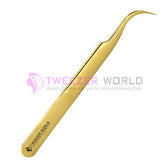 Top Rated VETUS High Quality S-Curved Gold Eyelash Tweezers