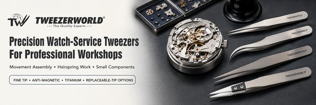 Precision Watch-Service Tweezers for Professional Workshops