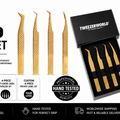 4-Piece Fiber Tip Lash Tweezer Set