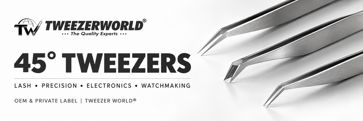 45° Tweezers for Lash Artistry and Precision Work