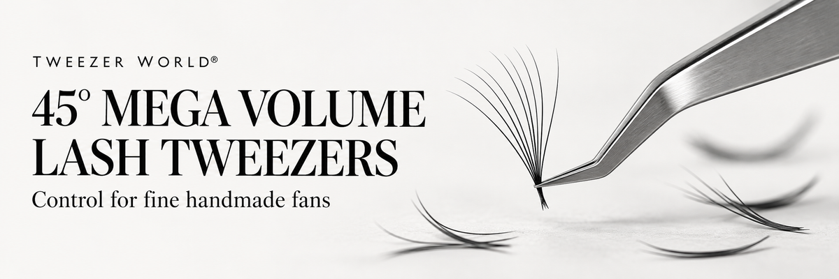 45° Mega Volume Lash Tweezers | TWEEZER WORLD®