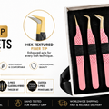 5pcs Fiber Tip Lash Tweezer Set