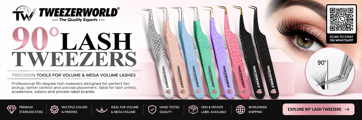 90 Degree Lash Tweezers | 90° Volume & Fiber Tip Tweezers