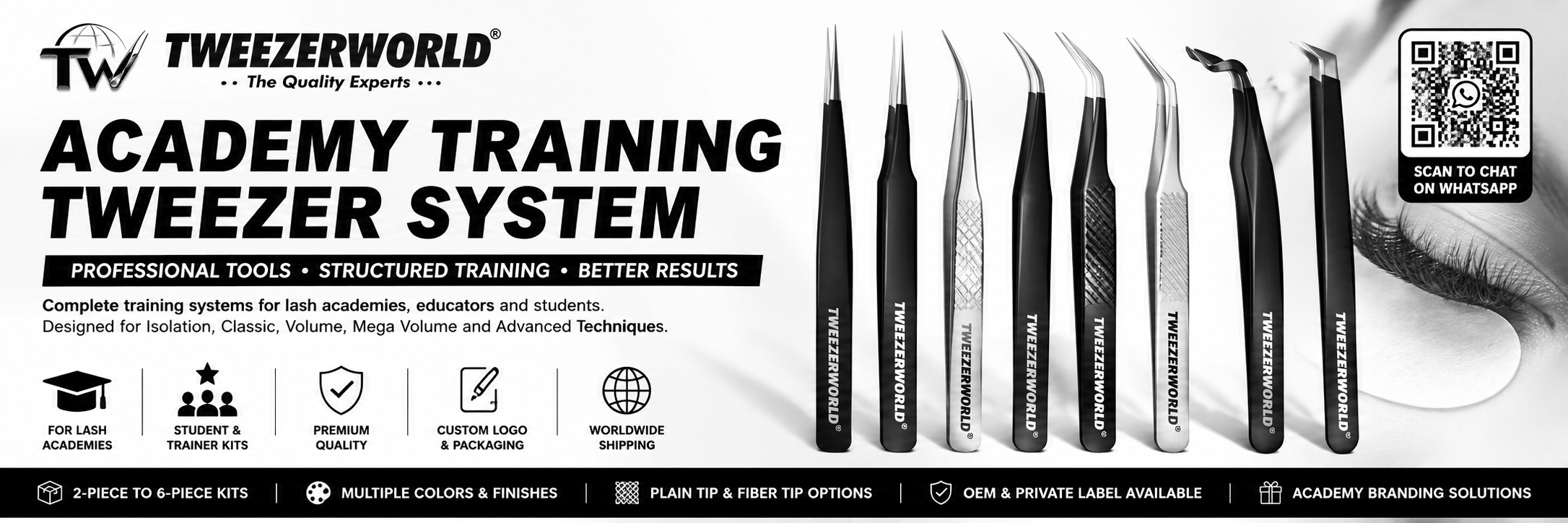 Academy Training Tweezer System | Private Label Lash Kits