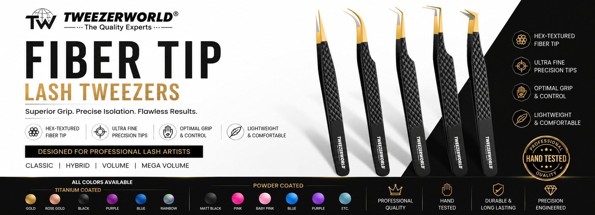 Fiber Tip Lash Tweezers