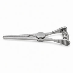 DeBakey Glover Bulldog Clamp – Straight, 20 mm Jaw — side profile, catalogue illustration on white background