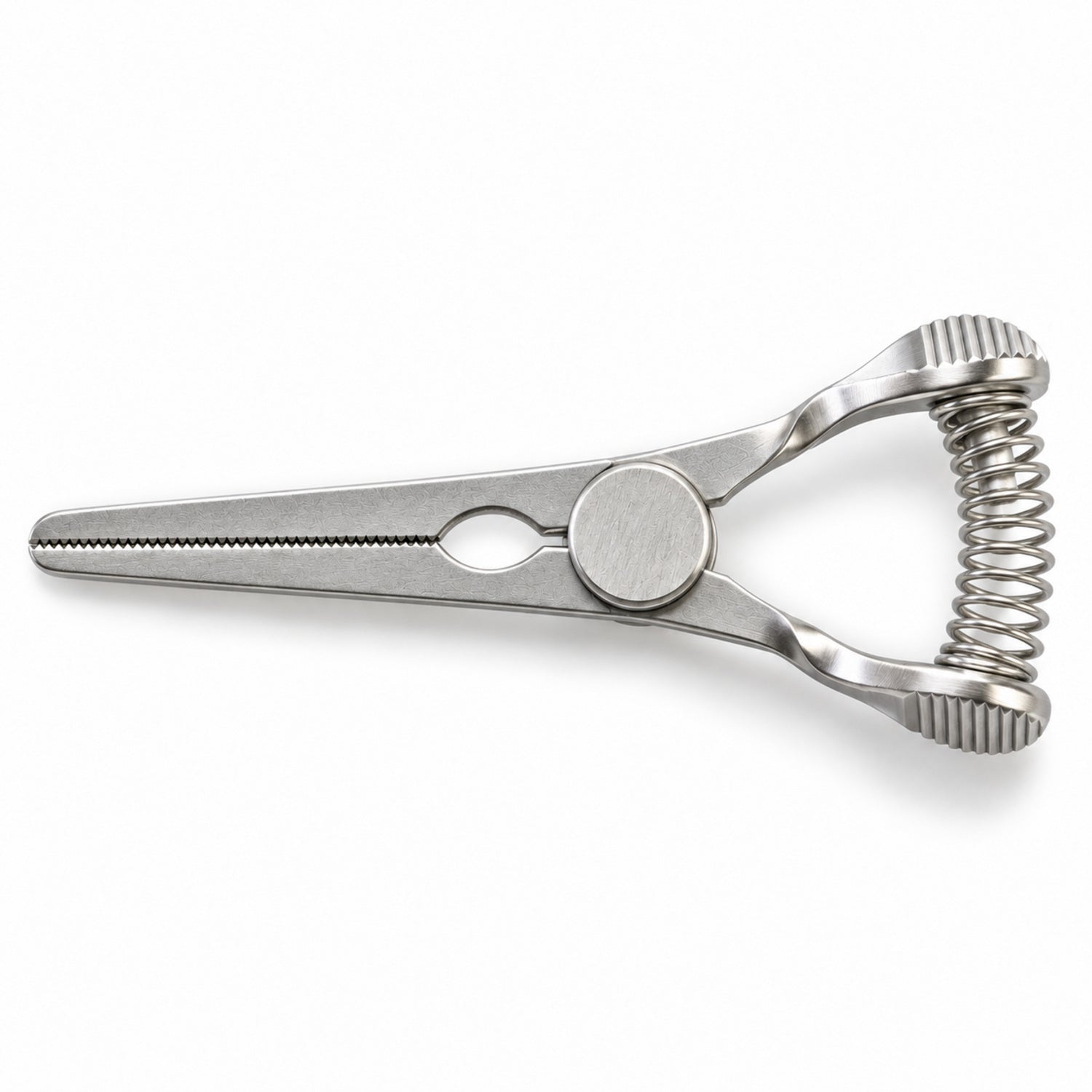 DeBakey Glover Bulldog Clamp – Straight, 35 mm Jaw — top view, catalogue illustration on white background