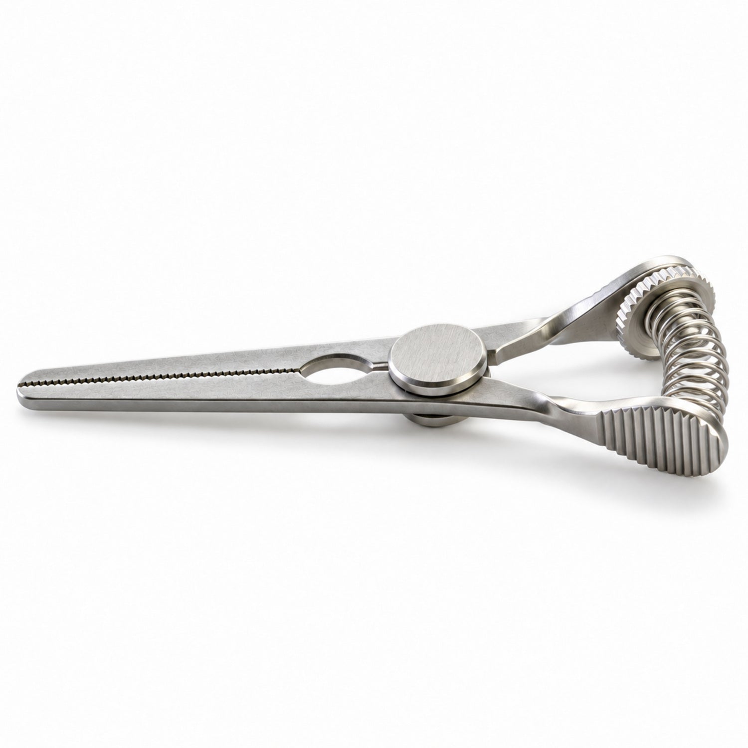 DeBakey Glover Bulldog Clamp – Straight, 35 mm Jaw — side profile, catalogue illustration on white background