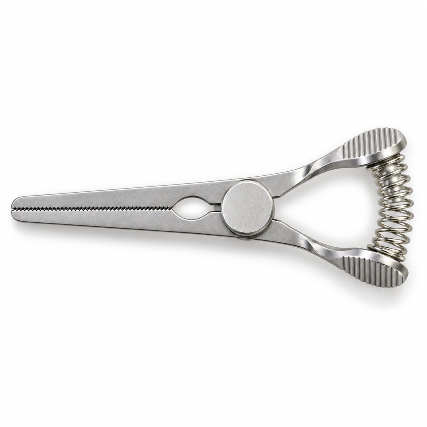 DeBakey Glover Bulldog Clamp – Straight, 40 mm Jaw — top view, catalogue illustration on white background