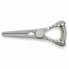 DeBakey Glover Bulldog Clamp – Straight, 40 mm Jaw — top view, catalogue illustration on white background