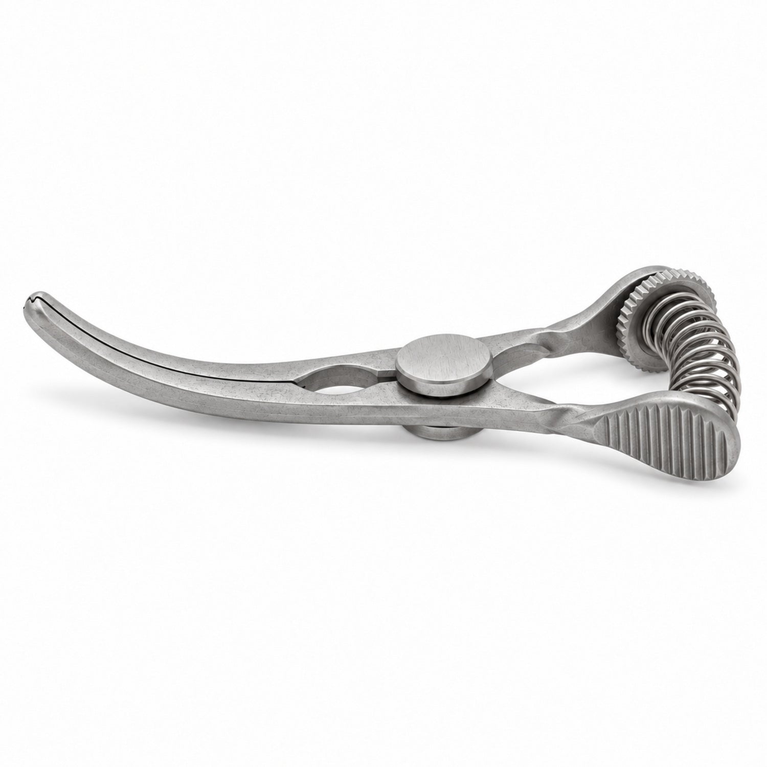 DeBakey Glover Bulldog Clamp – Curved, 35 mm Jaw — side profile, catalogue illustration on white background