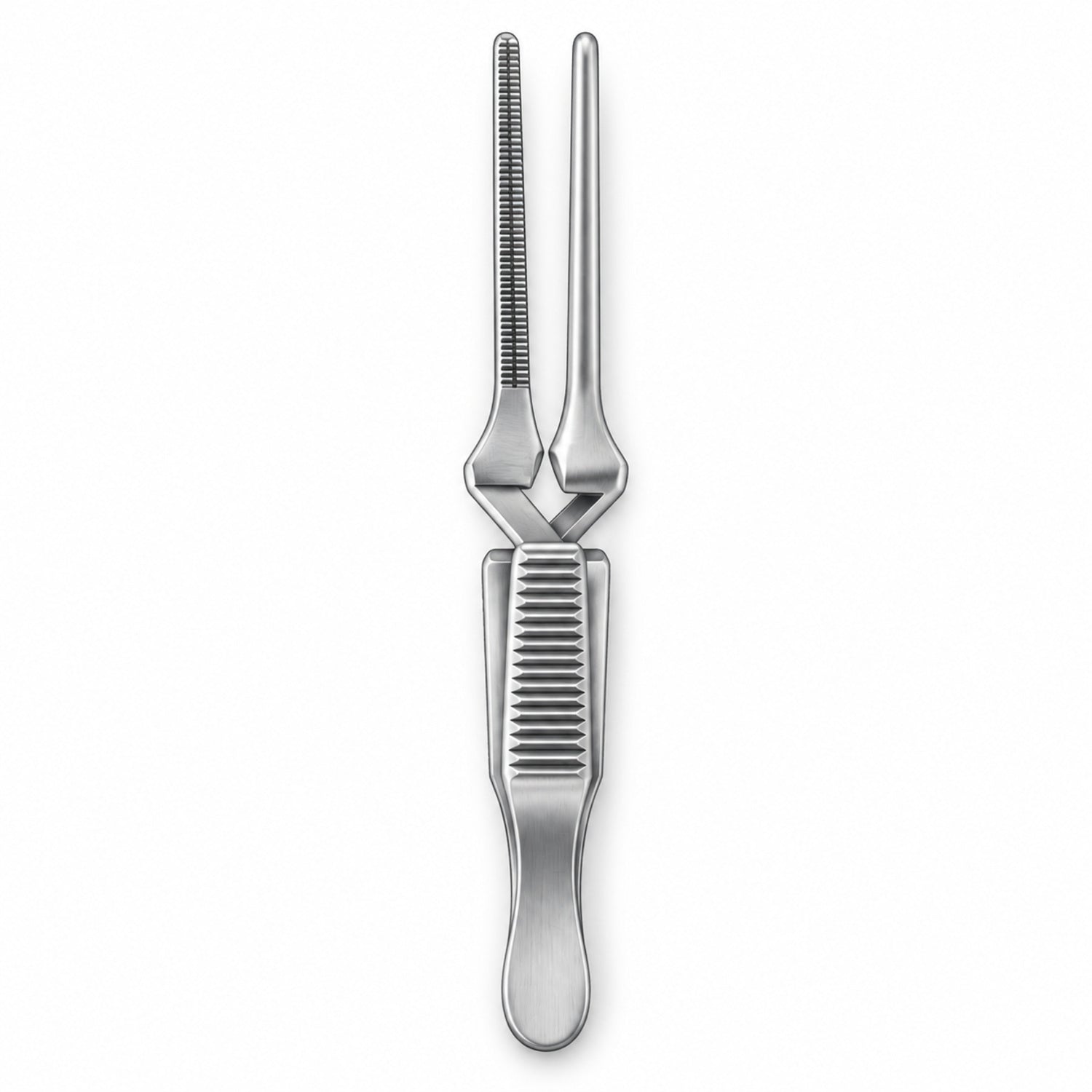 DeBakey Cross-Action Bulldog Clamp – Straight, 20 mm — top view, catalogue illustration on white background