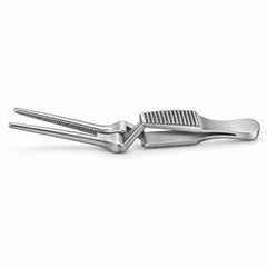DeBakey Cross-Action Bulldog Clamp – Straight, 20 mm — side profile, catalogue illustration on white background