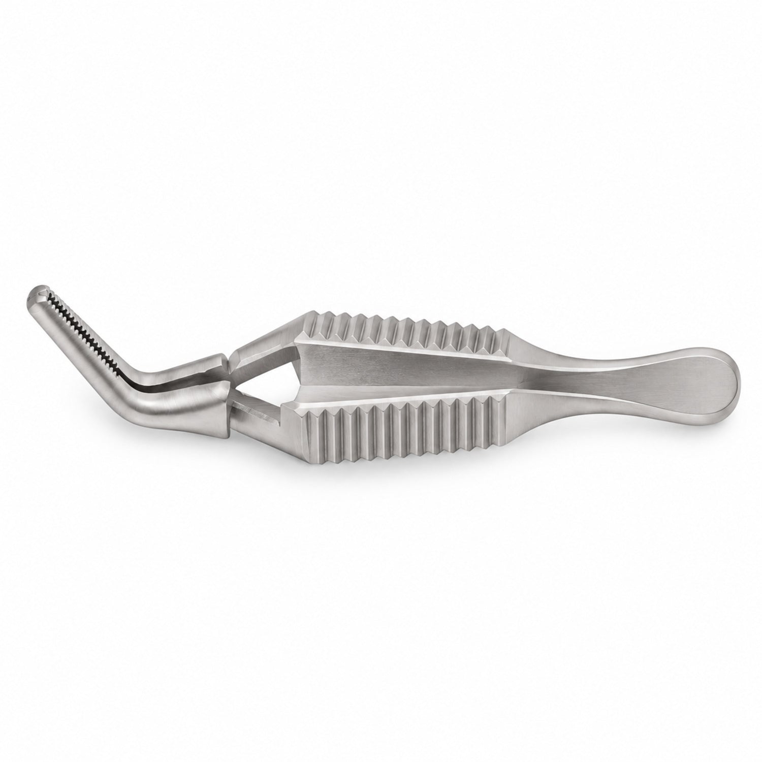 Diethrich Bulldog Clamp – Angled, 8 mm Tip — top view, catalogue illustration on white background
