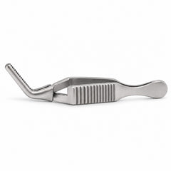 Diethrich Bulldog Clamp – Angled, 8 mm Tip — side profile, catalogue illustration on white background