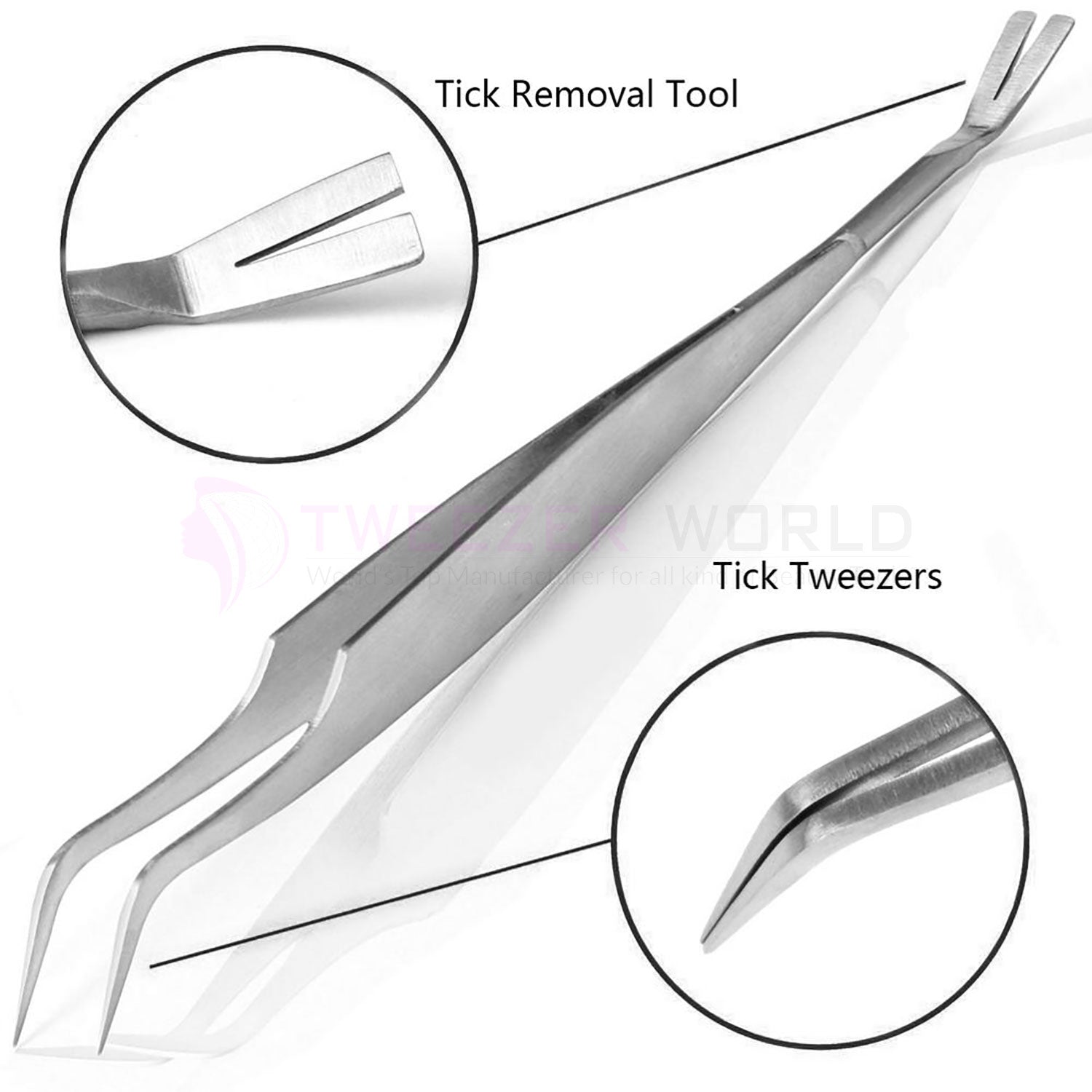 Professional 2 In 1 Tick Tweezers Quick Tick Removal Tool Tick Removal