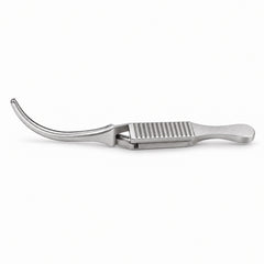 Diethrich Micro Bulldog Clamp – Curved, 20 mm — side profile, catalogue illustration on white background