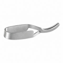 Schwartz Micro Bulldog Clamp – Slightly Curved, 6.4 mm Tip — reverse three-quarter view, catalogue illustration on white background
