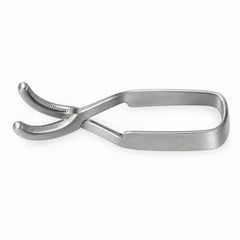 Schwartz Micro Bulldog Clamp – Strongly Curved, 10.2 mm Tip — top view, catalogue illustration on white background