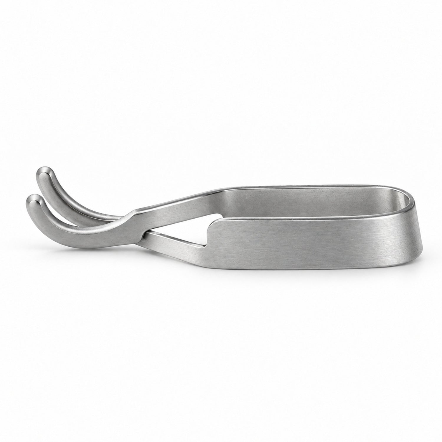 Schwartz Micro Bulldog Clamp – Strongly Curved, 10.2 mm Tip — side profile, catalogue illustration on white background