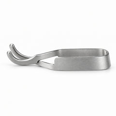 Schwartz Micro Bulldog Clamp – Strongly Curved, 10.2 mm Tip — side profile, catalogue illustration on white background