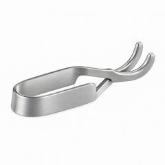 Schwartz Micro Bulldog Clamp – Strongly Curved, 10.2 mm Tip — reverse three-quarter view, catalogue illustration on white background
