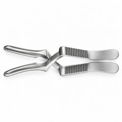 Wylie Lumbar Bulldog Clamp – Slightly Curved — top view, catalogue illustration on white background