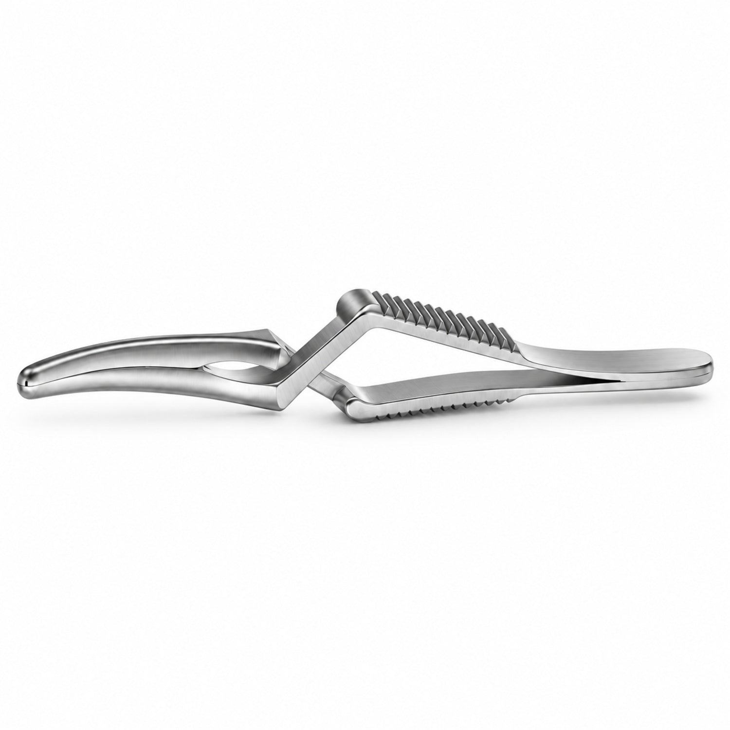 Wylie Lumbar Bulldog Clamp – Slightly Curved — side profile, catalogue illustration on white background