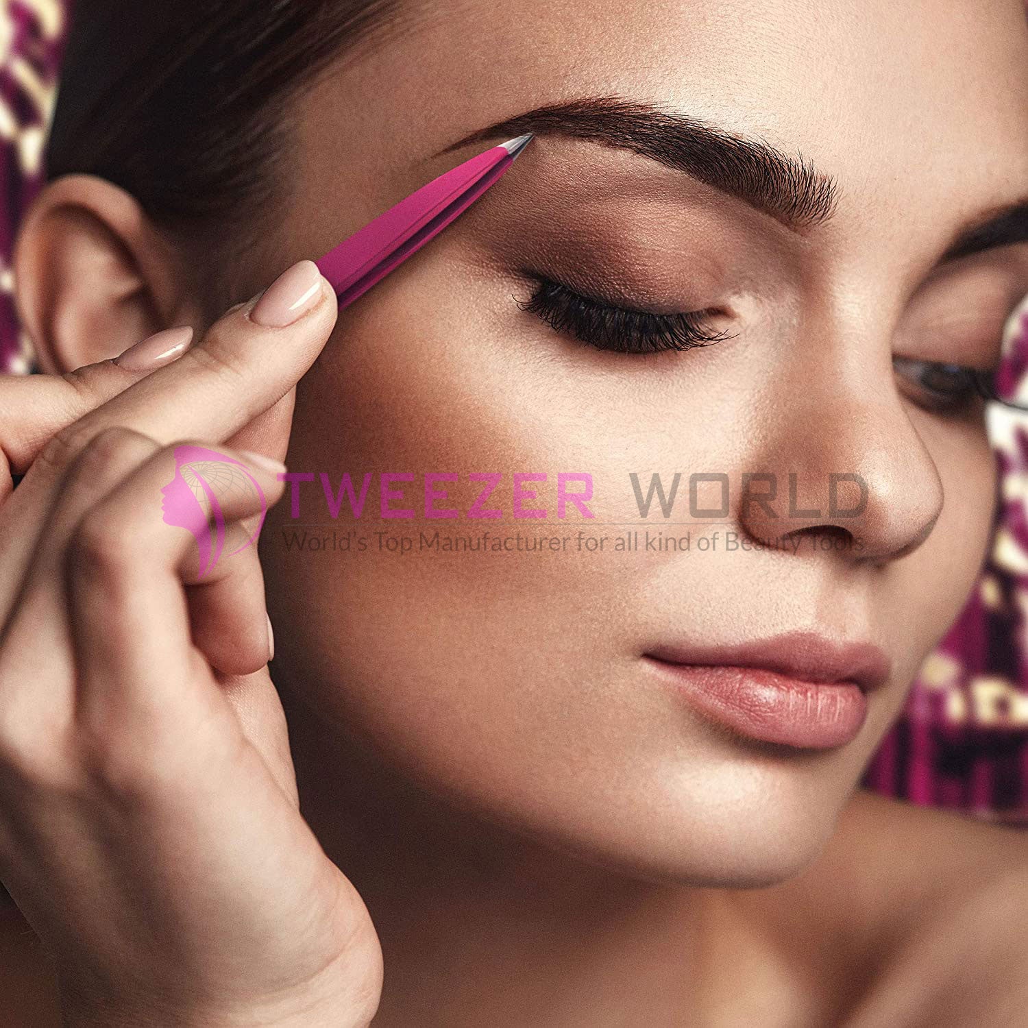 2pcs Premium Hot Pink Set Best Tweezers For Brows