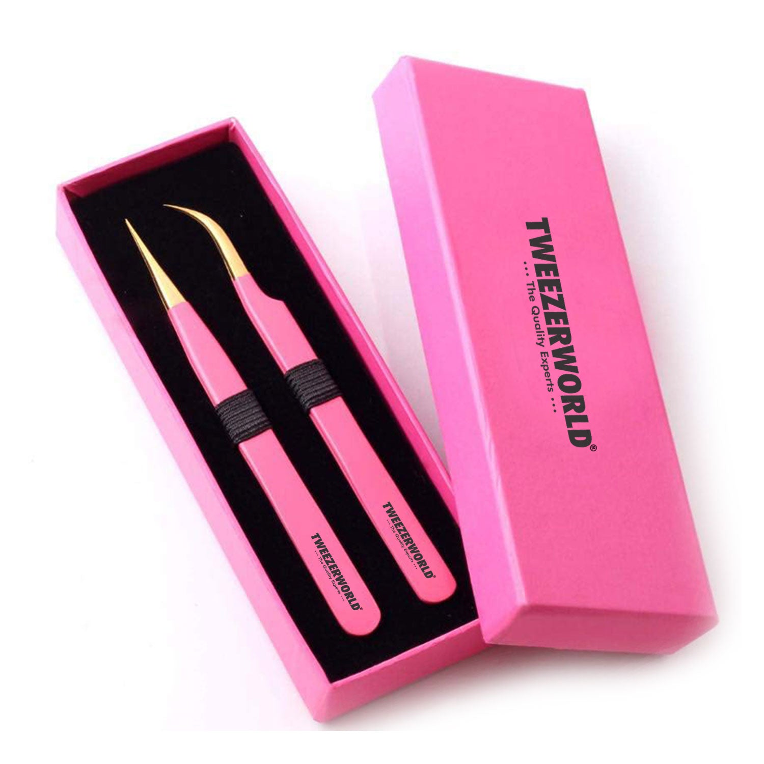 2pcs Best Eyelash Extension Tweezers Set