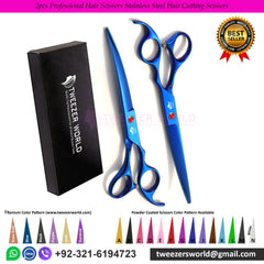 2pcs Professional Hair Scissors Stainless Steel Hair Cutting Scissors set