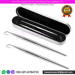 2pcs Silver Eyelash Lift Tool Lash Eyelash Perm Applicator Set