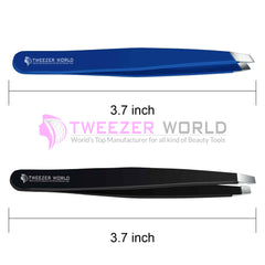 2pcs Top Rated Black &amp; Blue Best Brow Tweezers Set