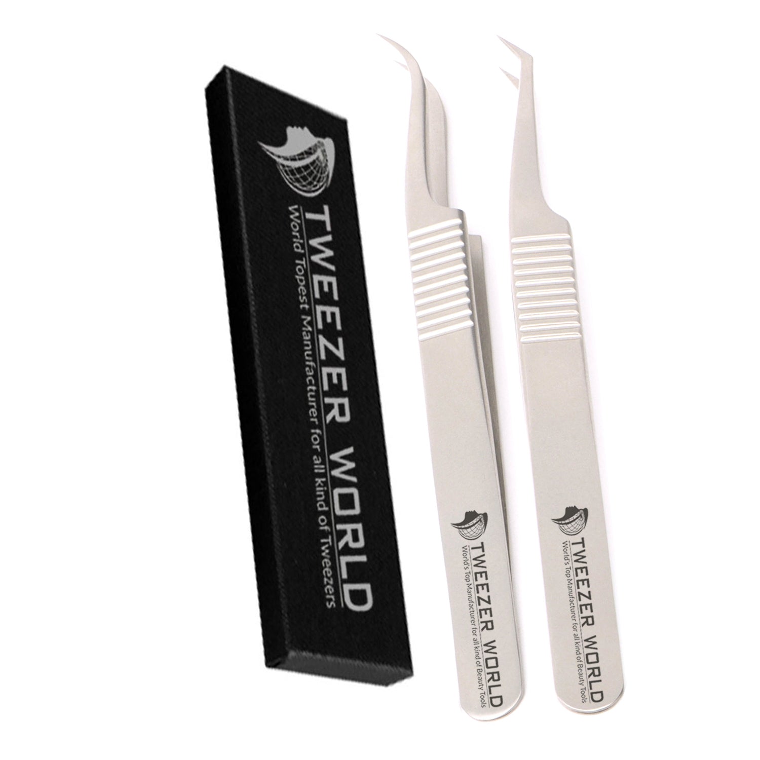 2pcs Premium Dumont Eyelash Tweezers Set