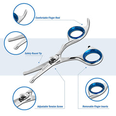 Pet Grooming Scissors Straight with Safety Round Tip Ball Point Easy use