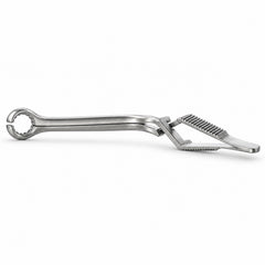 Calman Carotid Bulldog Clamp – Angled, 40 mm Tip — side profile, catalogue illustration on white background