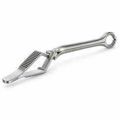 Calman Carotid Bulldog Clamp – Angled, 40 mm Tip — reverse three-quarter view, catalogue illustration on white background