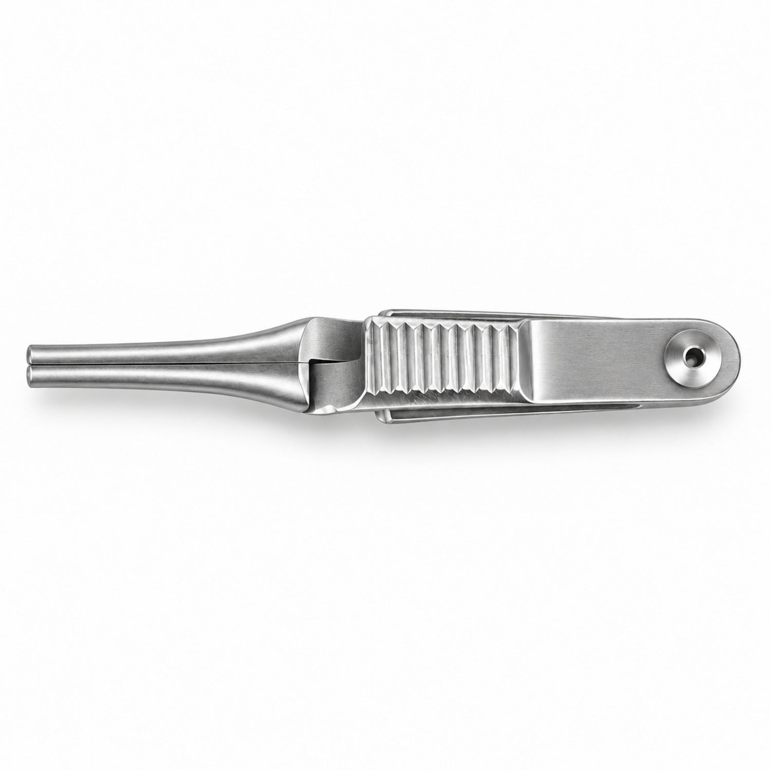 Johns Hopkins Bulldog Clamp – Straight, 40 mm Jaw — top view, catalogue illustration on white background