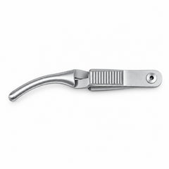Johns Hopkins Bulldog Clamp – Curved, 50 mm Jaw — top view, catalogue illustration on white background