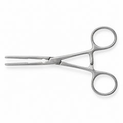 DeBakey Ring-Handle Bulldog Clamp – Straight, 53 mm Jaw — top view, catalogue illustration on white background