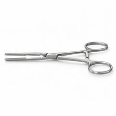 DeBakey Ring-Handle Bulldog Clamp – Straight, 53 mm Jaw — side profile, catalogue illustration on white background