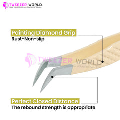 Powder Coated Nude Color With Stainless Steel Fiber Tip Eyelash Extension Tweezer