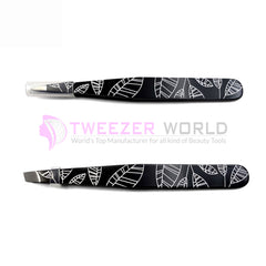 3pcs Classic Black Slanted + Pointed Top Eyebrow Tweezers Set